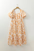 Exclusive Floral Print Puff Sleeve Plus Size Maxi Dress