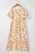 Exclusive Floral Print Puff Sleeve Plus Size Maxi Dress