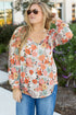 Exclusive Floral Print Square Neck Peplum Blouse