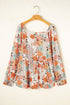 Exclusive Floral Print Square Neck Peplum Blouse