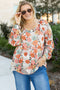 Exclusive Floral Print Square Neck Peplum Blouse