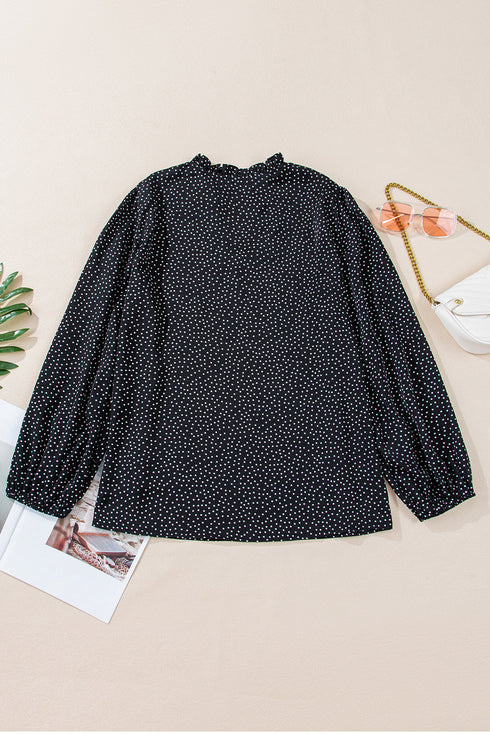 Exclusive Leopard Print Notch V Neck Blouse