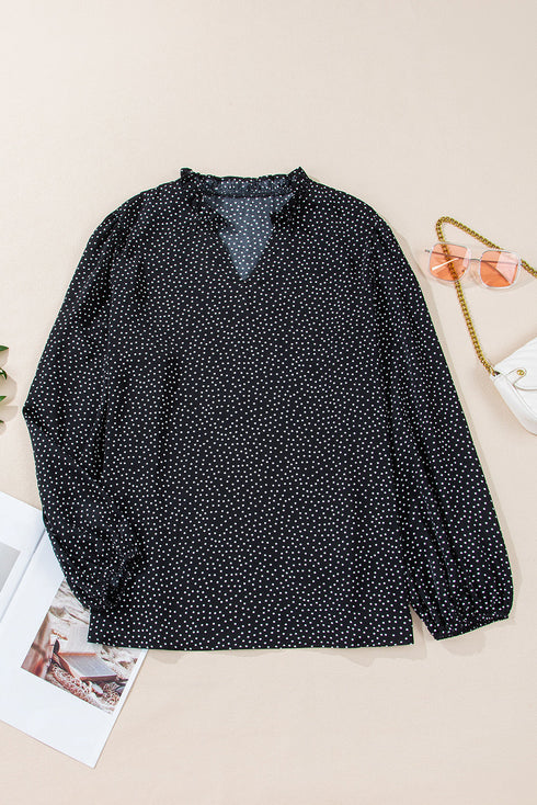 Exclusive Leopard Print Notch V Neck Blouse