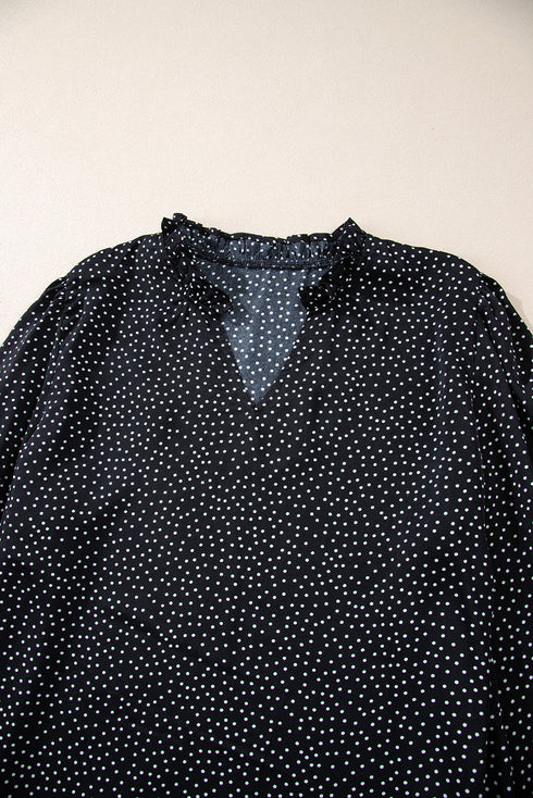 Exclusive Leopard Print Notch V Neck Blouse