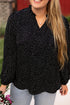 Exclusive Leopard Print Notch V Neck Blouse