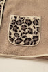 Exclusive Leopard Print Patchwork Sherpa Fleece Jacket