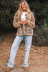 Exclusive Leopard Print Patchwork Sherpa Fleece Jacket