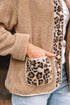 Exclusive Leopard Print Patchwork Sherpa Fleece Jacket