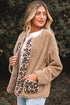 Exclusive Leopard Print Patchwork Sherpa Fleece Jacket