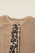 Exclusive Leopard Print Patchwork Sherpa Fleece Jacket