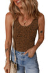 Exclusive Leopard Print Sleeveless Scoop Neck Bodysuit