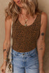 Exclusive Leopard Print Sleeveless Scoop Neck Bodysuit