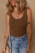 Exclusive Leopard Print Sleeveless Scoop Neck Bodysuit