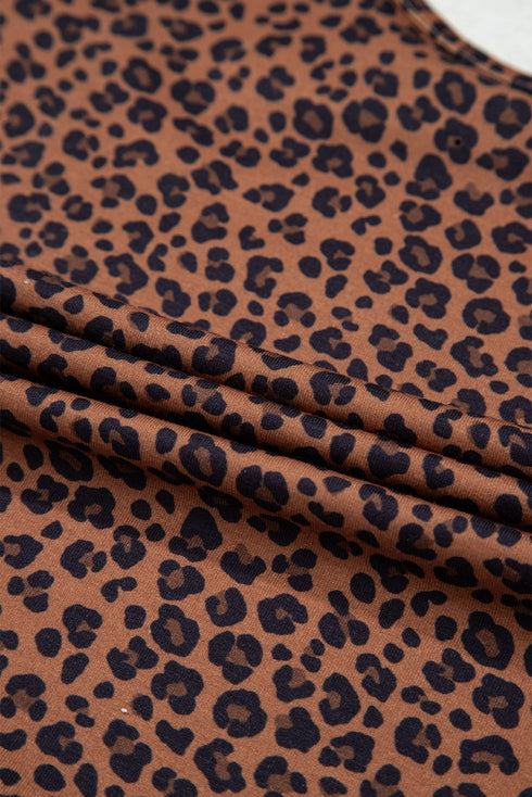 Exclusive Leopard Print Sleeveless Scoop Neck Bodysuit
