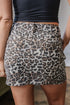 Exclusive Leopard Print Western Denim Mini Skirt