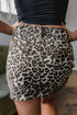 Exclusive Leopard Print Western Denim Mini Skirt
