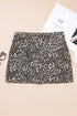 Exclusive Leopard Print Western Denim Mini Skirt