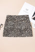 Exclusive Leopard Print Western Denim Mini Skirt