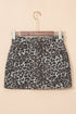 Exclusive Leopard Print Western Denim Mini Skirt