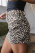 Exclusive Leopard Print Western Denim Mini Skirt