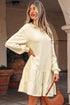 Exclusive Long Sleeve Tiered Ruffle Hem Loose Mini Dress