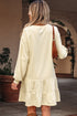 Exclusive Long Sleeve Tiered Ruffle Hem Loose Mini Dress