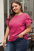 Exclusive Modern Solid Ruffled Short Sleeve Top