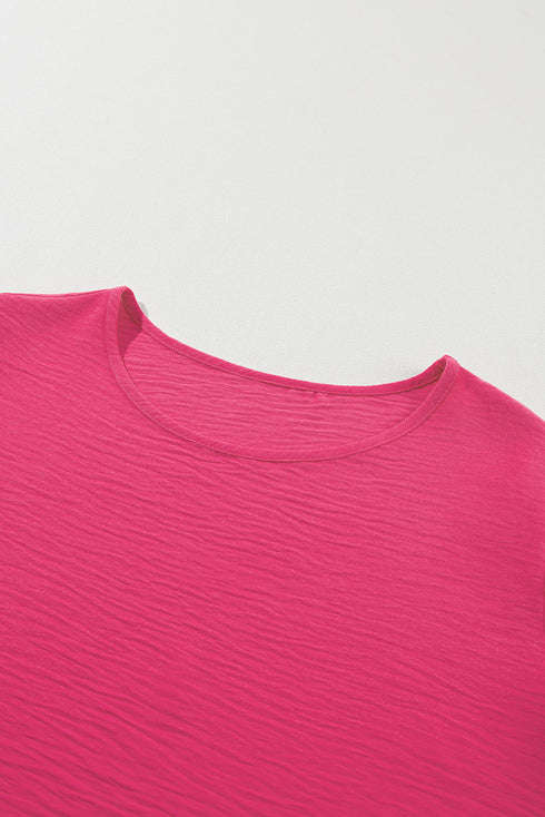 Exclusive Modern Solid Ruffled Short Sleeve Top