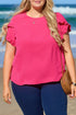 Exclusive Modern Solid Ruffled Short Sleeve Top