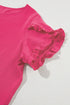 Exclusive Modern Solid Ruffled Short Sleeve Top