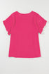 Exclusive Modern Solid Ruffled Short Sleeve Top
