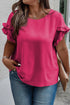 Exclusive Modern Solid Ruffled Short Sleeve Top