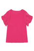 Exclusive Modern Solid Ruffled Short Sleeve Top