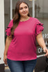 Exclusive Modern Solid Ruffled Short Sleeve Top