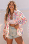Exclusive Paisley Print Buttoned Corduroy Shirt Jacket