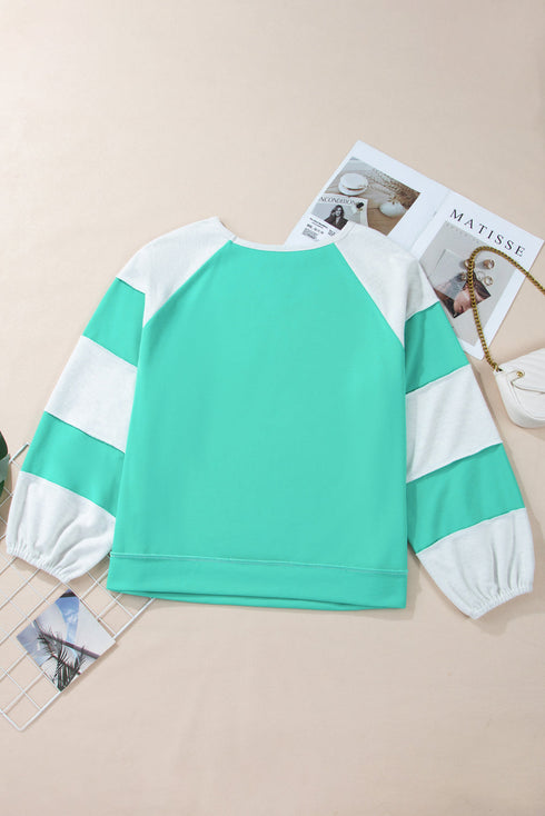Exclusive Patchwork Cross Seam Pullover Sweatshirt