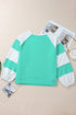 Exclusive Patchwork Cross Seam Pullover Sweatshirt