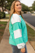 Exclusive Patchwork Cross Seam Pullover Sweatshirt