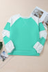 Exclusive Patchwork Cross Seam Pullover Sweatshirt