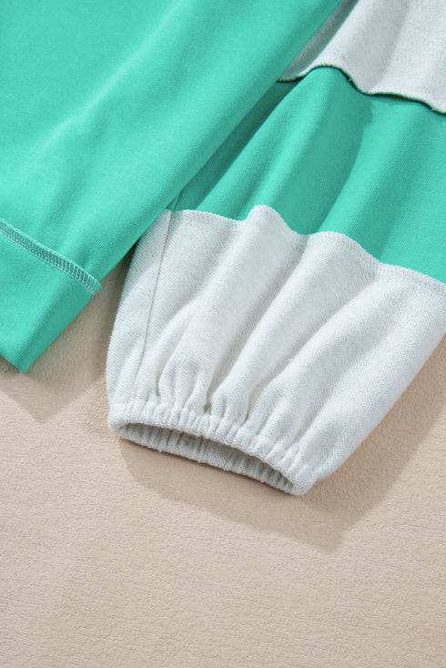 Exclusive Patchwork Cross Seam Pullover Sweatshirt
