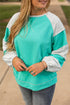 Exclusive Patchwork Cross Seam Pullover Sweatshirt