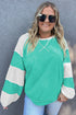 Exclusive Patchwork Cross Seam Pullover Sweatshirt