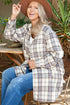 Exclusive Plaid Print Slit Tunic Shacket Outerwear