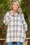 Exclusive Plaid Print Slit Tunic Shacket Outerwear
