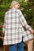 Exclusive Plaid Print Slit Tunic Shacket Outerwear