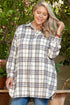 Exclusive Plaid Print Slit Tunic Shacket Outerwear