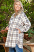 Exclusive Plaid Print Slit Tunic Shacket Outerwear