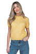 Exclusive Polka Dot Bubble Sleeve Knit Short Sleeve Sweater