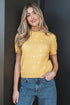 Exclusive Polka Dot Bubble Sleeve Knit Short Sleeve Sweater
