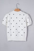 Exclusive Polka Dot Bubble Sleeve Knit Short Sleeve Sweater